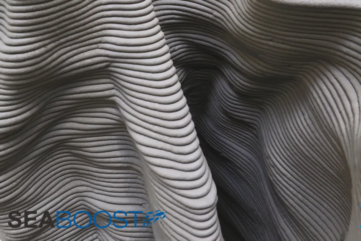 Détail des différentes couches imprimées  en 3D.  