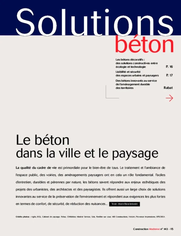 Le béton dans la ville et le paysage