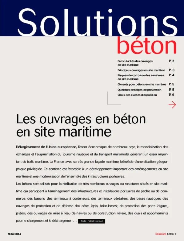 Les ouvrages en béton en site maritime
