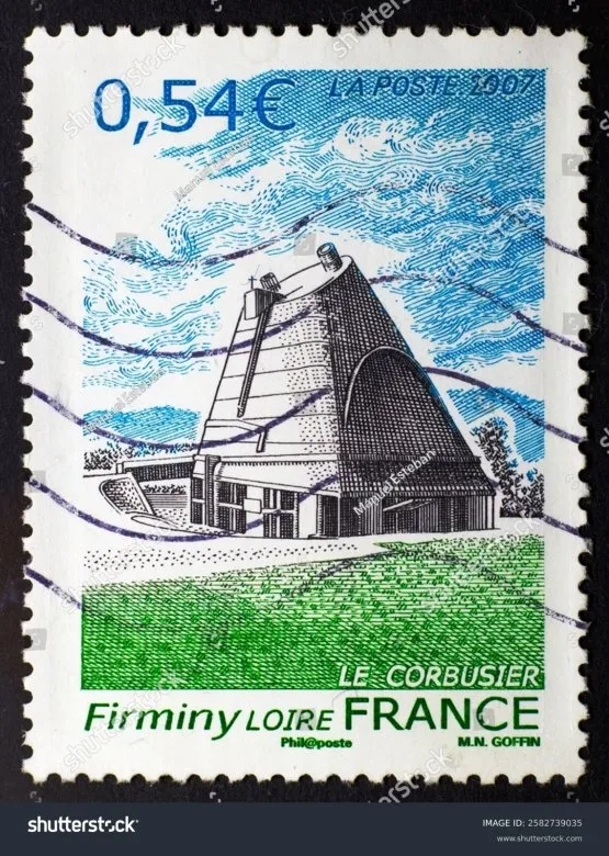 Timbre poste à l'effigie de la Chapelle de Firminy